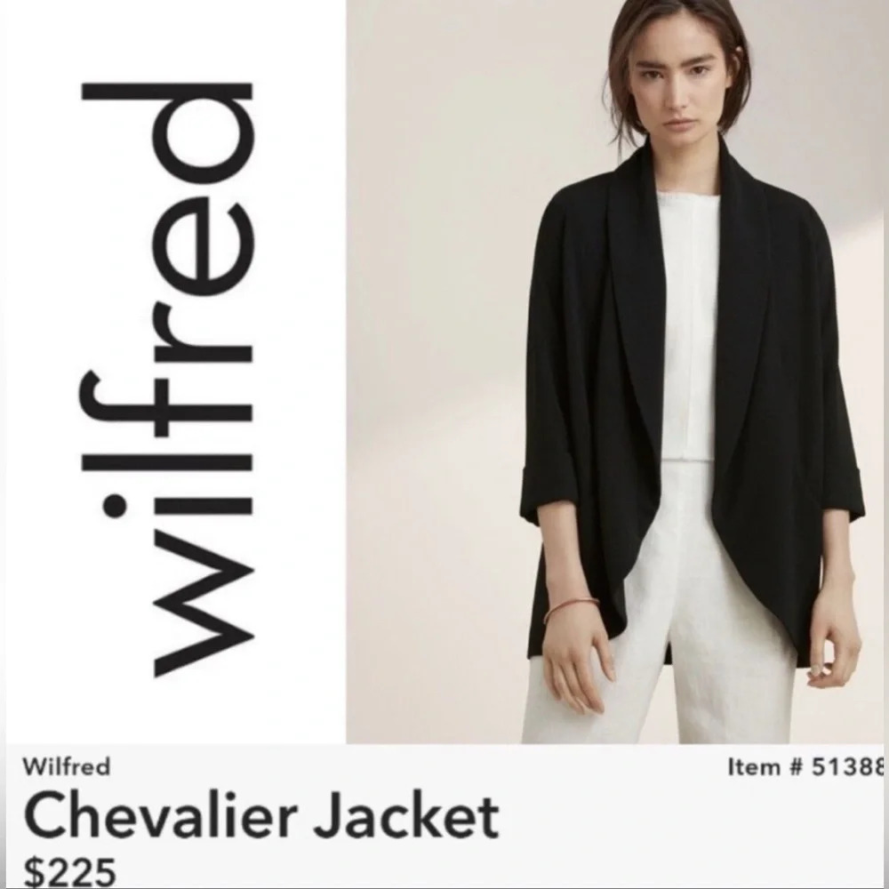 Wilfred chevalier black jacket double zero Aritzia with pockets small